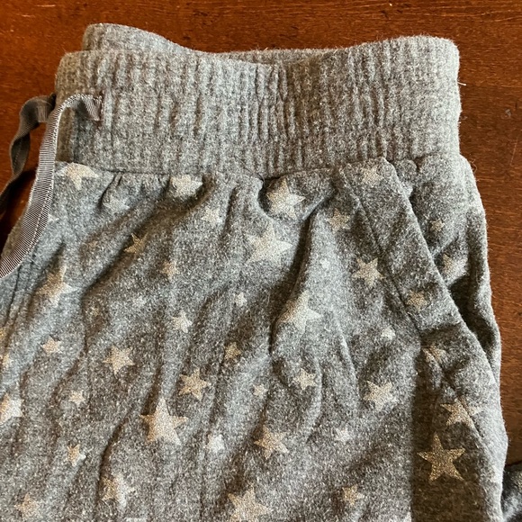 T by Talbots Gray Joggers with Stars Ribbon Tie Petite M - Picture 6 of 10